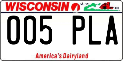 WI license plate 005PLA