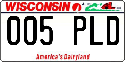 WI license plate 005PLD
