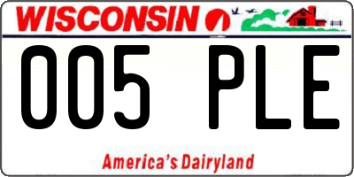 WI license plate 005PLE
