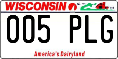 WI license plate 005PLG