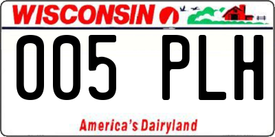 WI license plate 005PLH