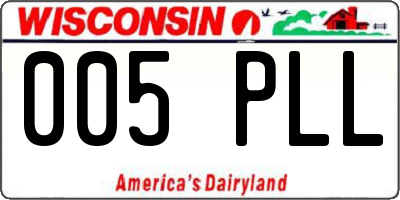WI license plate 005PLL
