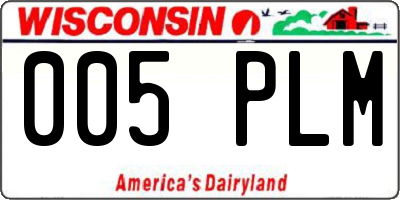 WI license plate 005PLM