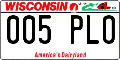 WI license plate 005PLO