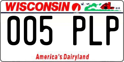 WI license plate 005PLP