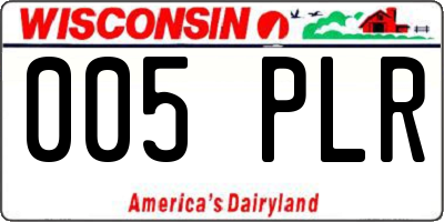 WI license plate 005PLR