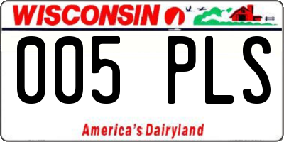 WI license plate 005PLS