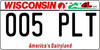 WI license plate 005PLT