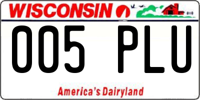 WI license plate 005PLU