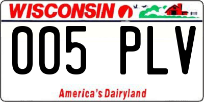 WI license plate 005PLV