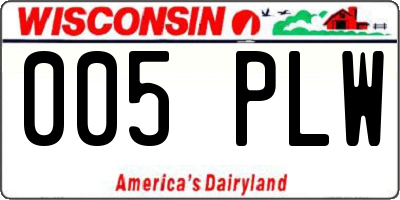 WI license plate 005PLW