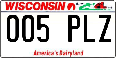 WI license plate 005PLZ