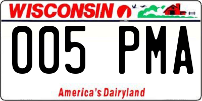 WI license plate 005PMA