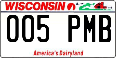 WI license plate 005PMB