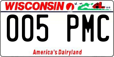 WI license plate 005PMC