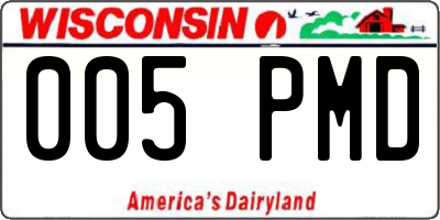 WI license plate 005PMD