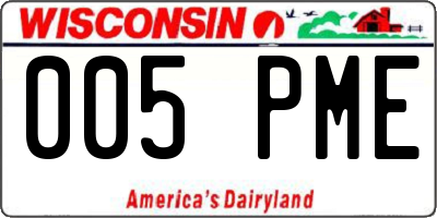 WI license plate 005PME