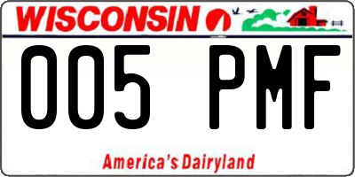 WI license plate 005PMF