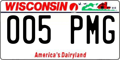 WI license plate 005PMG