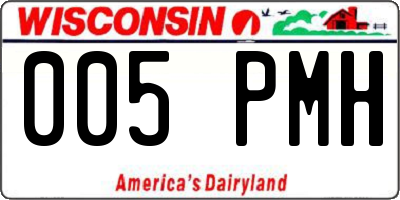 WI license plate 005PMH
