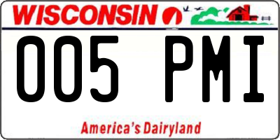 WI license plate 005PMI