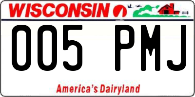 WI license plate 005PMJ