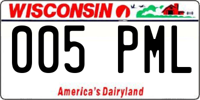 WI license plate 005PML
