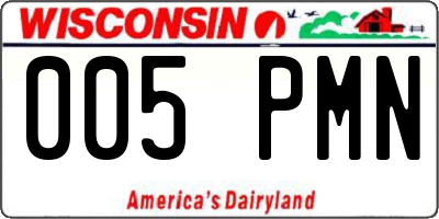 WI license plate 005PMN