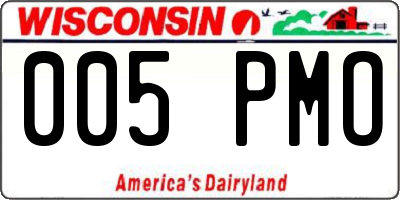 WI license plate 005PMO