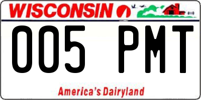 WI license plate 005PMT