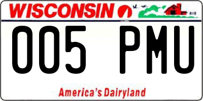 WI license plate 005PMU