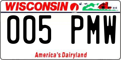 WI license plate 005PMW