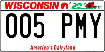 WI license plate 005PMY