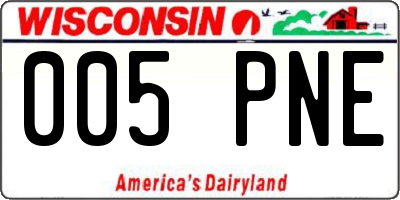 WI license plate 005PNE
