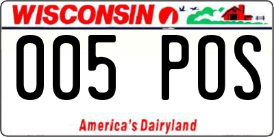 WI license plate 005POS