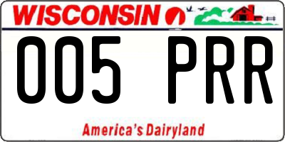 WI license plate 005PRR