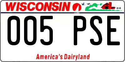 WI license plate 005PSE