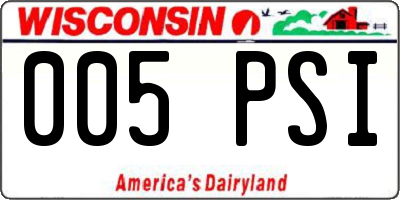 WI license plate 005PSI