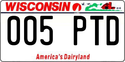 WI license plate 005PTD