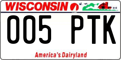 WI license plate 005PTK