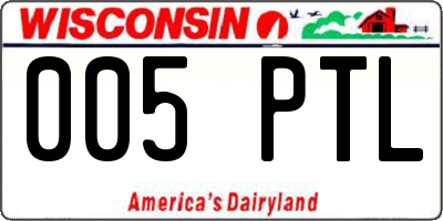 WI license plate 005PTL