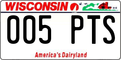 WI license plate 005PTS