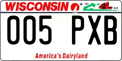 WI license plate 005PXB