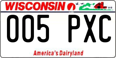 WI license plate 005PXC