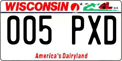 WI license plate 005PXD