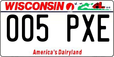WI license plate 005PXE