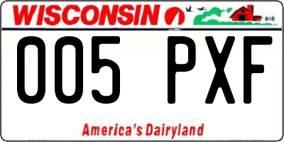 WI license plate 005PXF