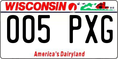 WI license plate 005PXG