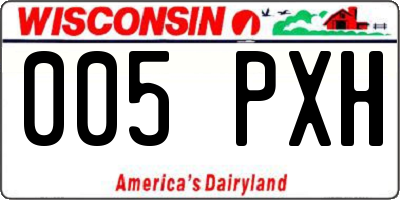 WI license plate 005PXH