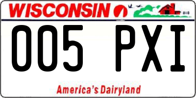 WI license plate 005PXI